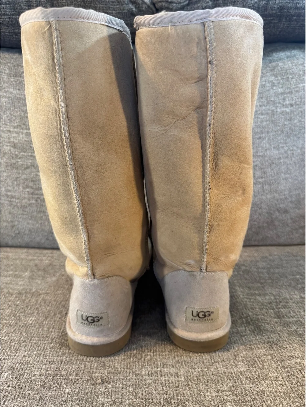 UGG Australia Classic Tall Suede Boots Sand Beige 5815 Vintage Women's Size 10